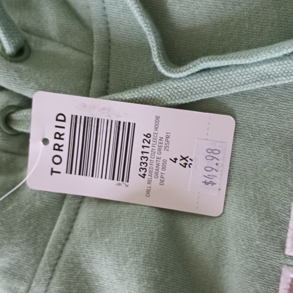 Torrid Hoodie Size 4, Green With Chill On Front - Picture 2 of 3